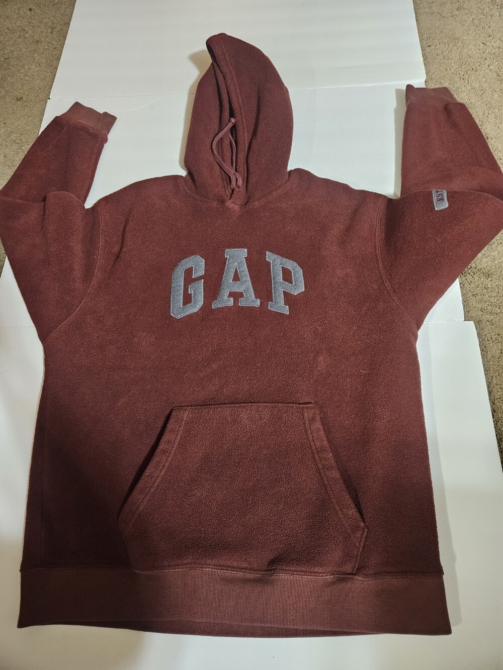 Vintage 1990s/Y2k Gap Spell Out Polar Fleece Hoodie L
